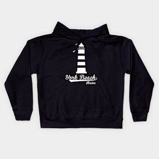 Nautical York Beach Maine Lighthouse Kids Hoodie